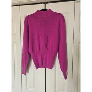 Vintage Sun Valley virgin wool sweater L magenta purple